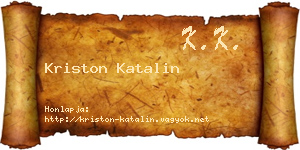 Kriston Katalin névjegykártya